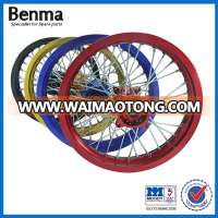 Factory price 17 inch motorcycle spoke wheel in different color